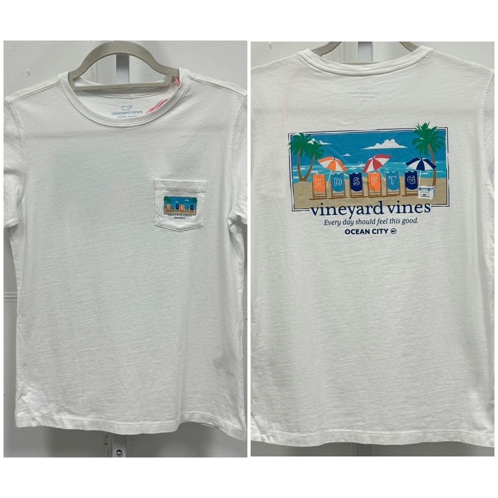NWT Vineyard Vines Women's Ocean City Short Sleeve Graphic T-shirt XS White